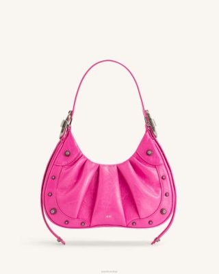 JW PEI Bolsa Hobo Ruched esmagada de Gabbi rosa brilhante - JW PEI Bolsa Brasil F628168
