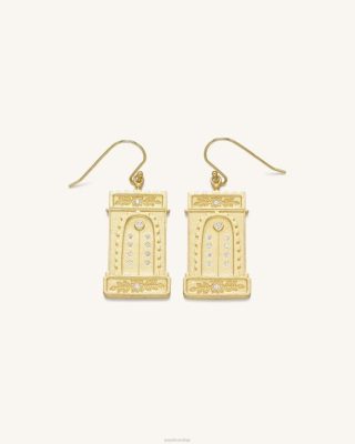 JW PEI Brincos do arco romano 18CT Gold Plated & White Zircon - JW PEI Brasil F628351