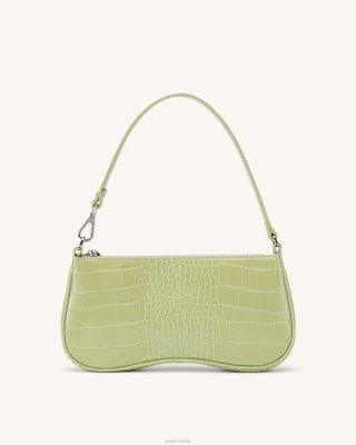 JW PEI Eva Bolsa de ombro Sage Green Croc - JW PEI Brasil F62865
