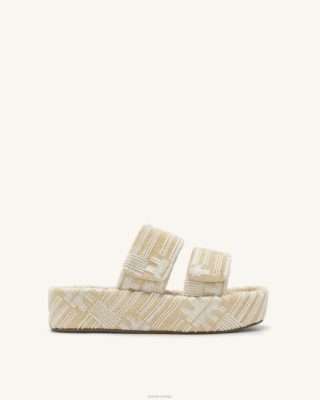 JW PEI Lexi Terry Slide Sandal Leite de aveia - JW PEI Brasil F628315