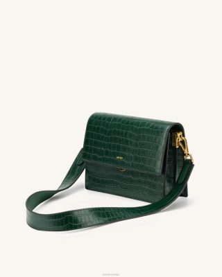 JW PEI Mini Flap Crossbody Croc verde escuro - JW PEI Bolsa Brasil F6284