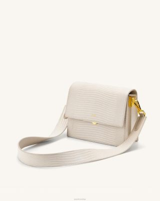 JW PEI Mini Flap Crossbody Lizard de marfim - JW PEI Brasil F6281