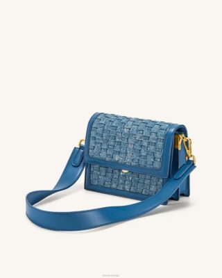 JW PEI Mini Flap Crossbody Teas de jeans azul - JW PEI Brasil F62833
