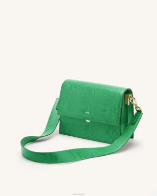 JW PEI Mini Flap Crossbody lagarto verde grama - JW PEI Bolsa Brasil F62824