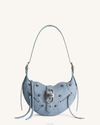 JW PEI bolsa de crossbody tessa denim em relevo azul - JW PEI Brasil F62853