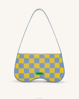 JW PEI bolsa de ombro de malha de becci Gelo e amarelo - JW PEI Brasil F628113