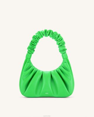 JW PEI bolsa hobo gabbi ruched Green neon - JW PEI Brasil F628137