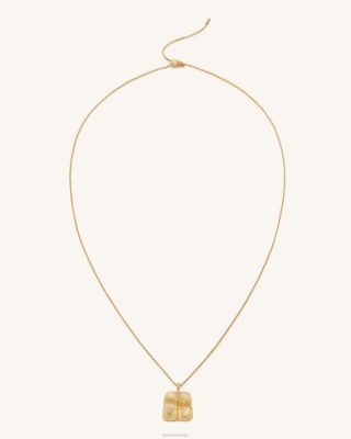 JW PEI colar de pendente de fã de banana 18CT Gold Plated & White Zircon - JW PEI Brasil F628354