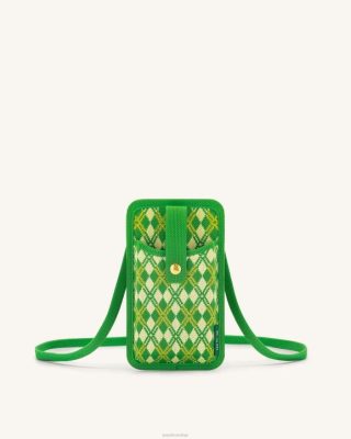 JW PEI saco de telefone de malha de aylin Verde e amarelo - JW PEI Bolsa Brasil F628236