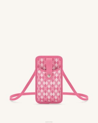 JW PEI saco de telefone de malha de aylin rosa e rosa quente - JW PEI Brasil F628235