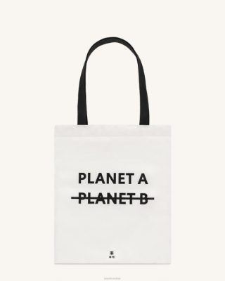 JW PEI sacola de pano de rayna branco - JW PEI Brasil F628245